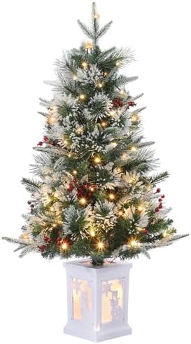 3ft Pre-Lit Artificial Mini Christmas Tree, 78 LED Lights, 8 Lighting Modes