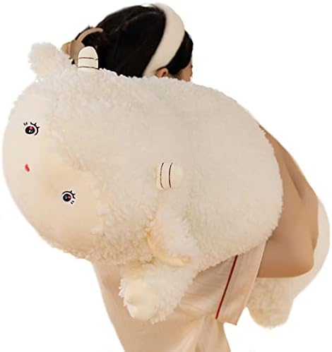 ELAINREN Giant White Lamb Plush Huggable Pillow Soft Sheep Stuffed Toy/23''