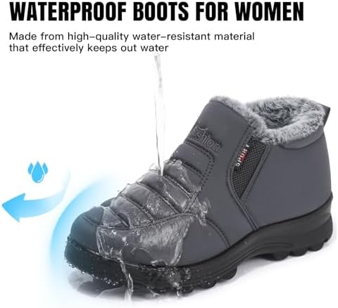 SHIBEVER Snow Boots For Women Warm: Winter Comfortable Non Slip Ankle Boot