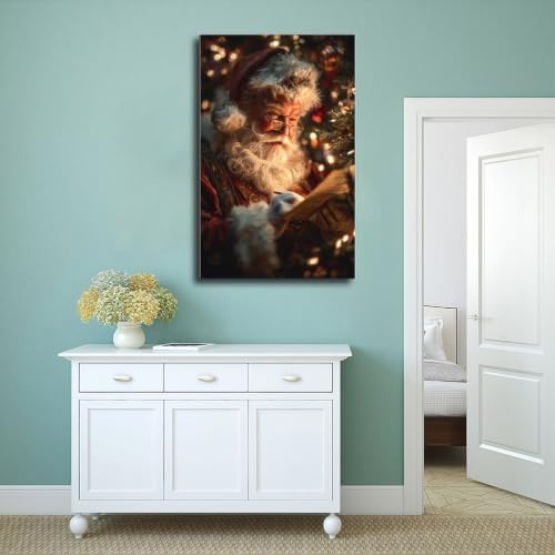 JDBeehpy Classic Santa Claus Writing Notes Wall Art Decor Unframed 12x18in