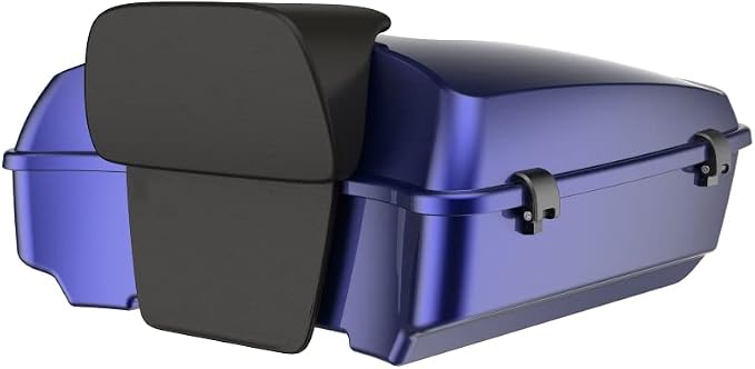 Advanblack Road Glide Tour Trunk Pack Zephyr Blue Chopped Tour Trunk Pack Backrest Pad for '97-'25 Harley Touring Road King Street Glide Electra Glide CVO models