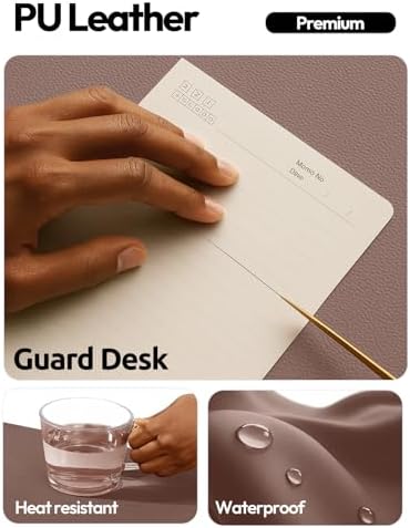 YSAGi Leather Desk Pad Protector, Office Desk Mat, Large Mouse Pad, Non-Slip PU Leather Desk Blotter, Laptop Desk Pad, Waterproof Desk Writing Pad for Office and Home (Chocolate,55" x 24")