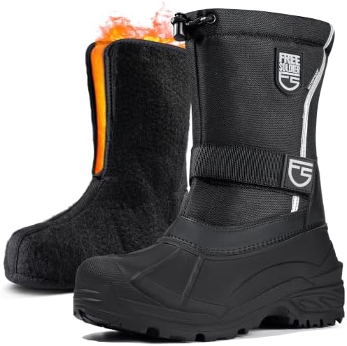 FREE SOLDIER Men's Waterproof Winter Shell Snow Boots with Removable Liner
