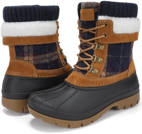 Womens Duck Boots Waterproof Winter Snow Mid-Calf Booties for Cold Weather
