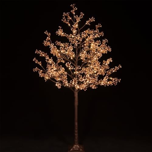 TYBEEU 5ft Lighted Baby's Breath Tree with 128 Warm White LED Lights