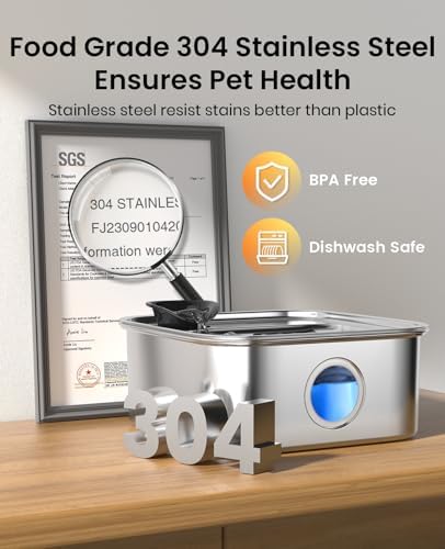 oneisall 10L/2.6Gal Dog Water Fountain for Large Dogs (with 11 Filters)