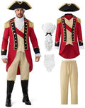 Spooktacular Creations Men's Red George Washington Costume, Colonial Costume Adult for Men, Historical Outfit for Cos