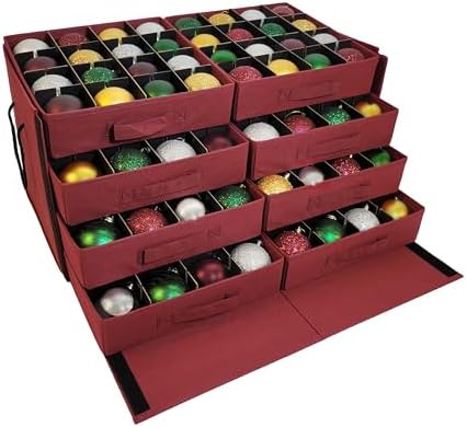 612 Vermont Christmas Ornament Storage Box, Adjustable Acid-Free Dividers