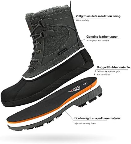 NORTIV 8 Men's Waterproof Winter Snow Boots