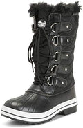POLAR Womens Snow Boot Nylon Tall Winter Fur Lined Snow Warm Waterproof Rain Boot
