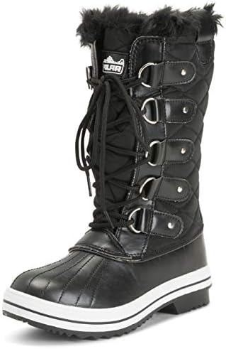 POLAR Womens Snow Boot Nylon Tall Winter Fur Lined Snow Warm Waterproof Rain Boot