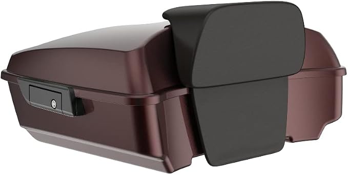 Advanblack Road Glide Tour Trunk Pack Merlot Sunglo Chopped Tour Trunk Pack Backrest Pad for '97-'25 Harley Touring Road King Street Glide Electra Glide CVO models