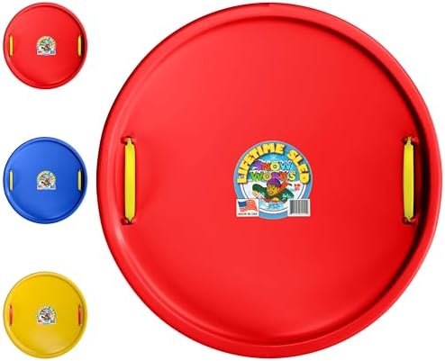 27" Lifetime Saucer Sled - Durable High-Density Plastic, Handles, Ideal for Adults, Kids, and Teens - 1 Person Snow Sled for Kids and Adults