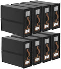 8 Pack Bed Sheets Organizers And Storage,Sheets Set Folder Keeper with Handle,Foldable Bedding Storage Box For Linen Closet,Duvet Cover(King Size-3.7 Gal,Black)