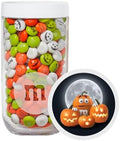 M&M'S Halloween Milk Chocolate Candy Jar, Orange, Green, White, 12.7 oz