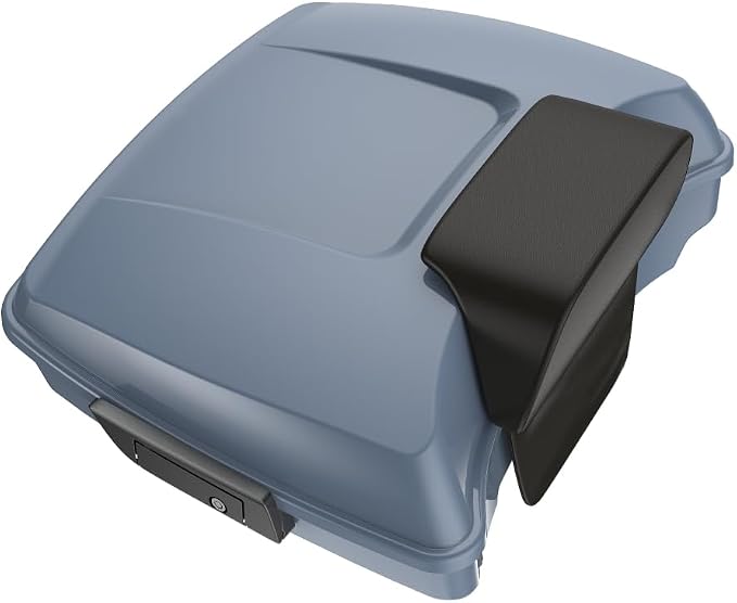 Advanblack Road Glide Tour Trunk Pack Gunship Gray Razor Tour Trunk Pack Backrest Pad for '97-'25 Harley Touring Road King Street Glide Electra Glide CVO models