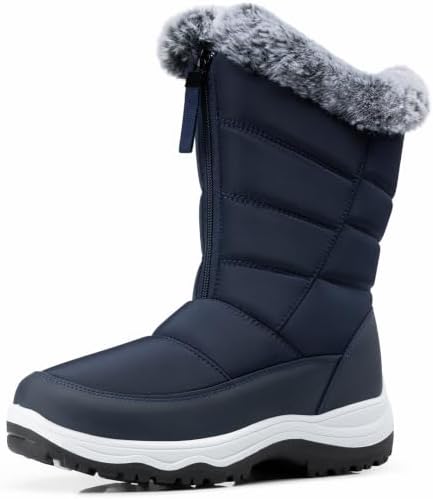 TEMOFON Winter Snow Boots for Women: WaterProof Warm Fur Lined Ankle Boot