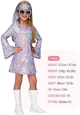 Spooktacular Creations Halloween Costume for Girls, Kids Disco Costume, Girls 70s Outfit, Kids Hippie Dress for Parties