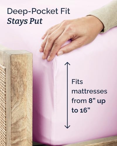 Twin XL Size 3 Piece Sheet Set - Breathable & Cooling Sheets - Light Pink