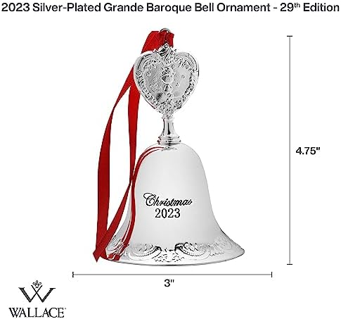 Wallace 2023 Silver Plated Grande Baroque Bell Ornament, 29th Edition