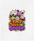 Trick or Squish Cute Dumpling Halloween Kawaii Squishy Graphic Throw Blanket