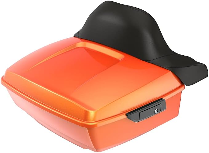 Advanblack Road Glide Tour Trunk Pack Tequila Sunrise King Tour Trunk Pack Luggage +Wrap-Around Backrest Pad for '97-'25 Harley Touring Road King Street Glide Electra Glide CVO Models