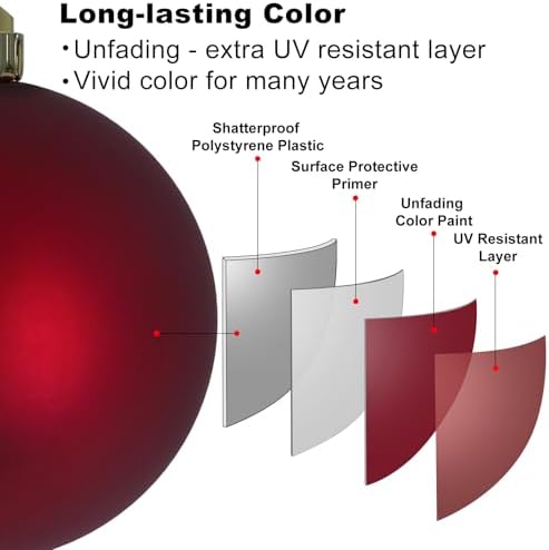 Maroon 2.5" Christmas Balls Christmas Tree Decoration Ornaments Shatterproof Hanging Balls for Birthday Halloween Holiday Wedding Decorations Set of 24pcs