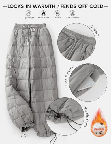 PEHMEA Womens Winter Snow Pants Windproof Warm Wide Leg Ski Casual Trousers