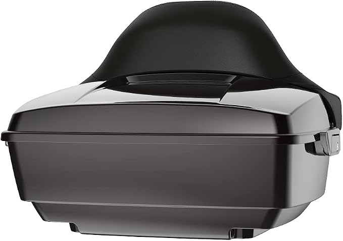Advanblack Road Glide Tour Trunk Pack Blackened Cayenne King Tour Trunk Pack Luggage +Wrap-Around Backrest Pad for '97-'25 Harley Touring Road King Street Glide Electra Glide CVO models