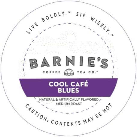 Barnie's Coffee Cool Café Blues Single Serve Coffee Pods with Caramel, Maple, Pecan and Cinnamon Rum Flavors, Medium Roast Arabica Coffee Beans Compatible with Keurig Brewers, 48 Count