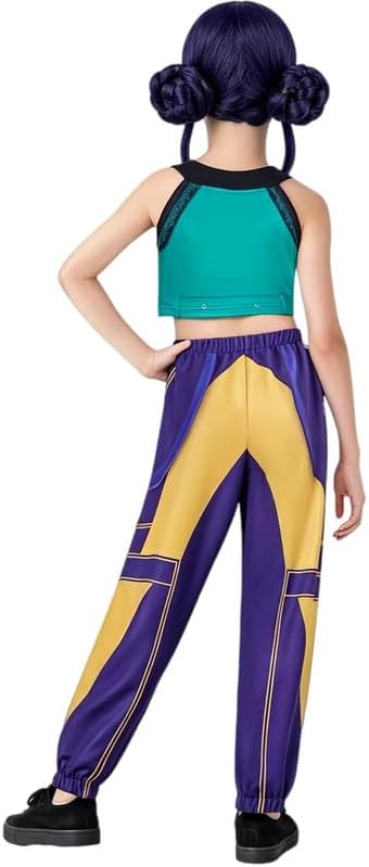 Xefenki Halloween Costume kids Kpop Outfit Girls 3PCS Tops Pants Darts