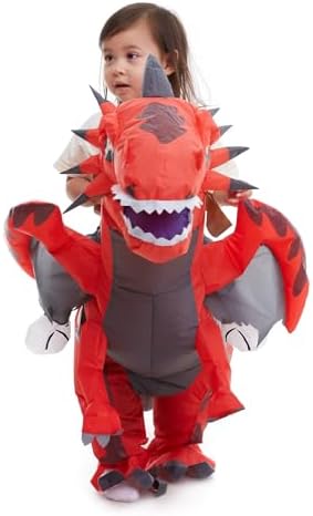 Inflatable Toddler Child Dragon Costume, Blow up Rider Cosplay Boys Girls
