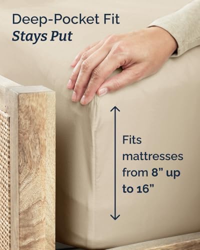 Twin Size 3 Piece Sheet Set - Comfy Breathable & Cooling Sheets - Cream