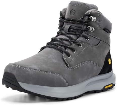 FitVille Mens Snow boots Wide Width Fur Lined Warm Winter Boots with Heat Lock Technology and Adjustable Lace up, Slip-Resistant Outsole for Outdoor