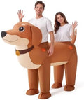 Spooktacular Creations Inflatable Dachshund Costume for Couple, Adults Dachshund Blow Up Costume Adults Inflatable Suit for Halloween Cosplay Themed Parties