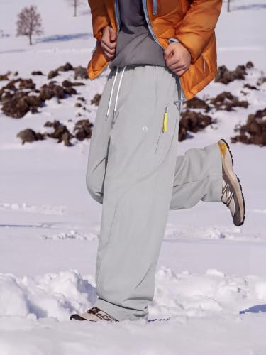 Men's Water-Repellent Ski Snow Hiking Pants Baggy Straight Leg