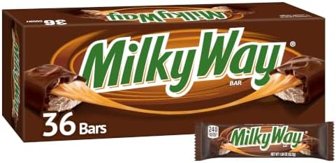 MILKY WAY Milk Chocolate Caramel Candy Bars, Full Size, Bulk Box, 36 ct