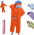 Unisex Funny Big Mouth Monster Plush Hooded Onesie Sleepwear