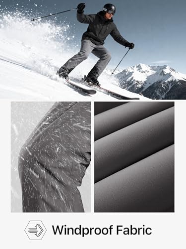 FREE SOLDIER Mens Snow Bibs Ski Snow Pants Softshell Ski Bib Overalls