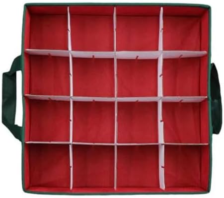 Old World Christmas Ornament Storage Box, Sturdy Holiday Organizer with Adjustable Trays for Collectible Decorations