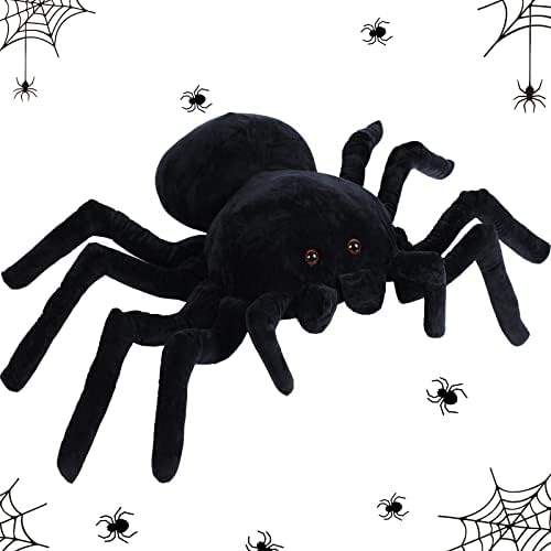 HyDren Giant Spider Plush Soft Halloween Decor Pillow,47.24 x 31.5 Inch