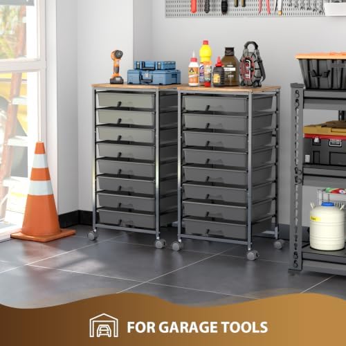 Goovilla Rolling Cart with 8 Drawers for Art, Dorm, Office, Craft, Black