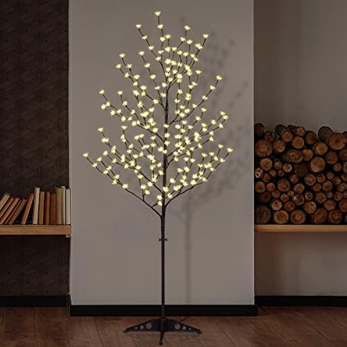 Lightshare Cherry Blossom Tree 6FT 208 LED Lighted Tree Multicolor with Remote Contrl for Decoration Inside and Outside, Home Patio Wedding Festival Christmas Decor