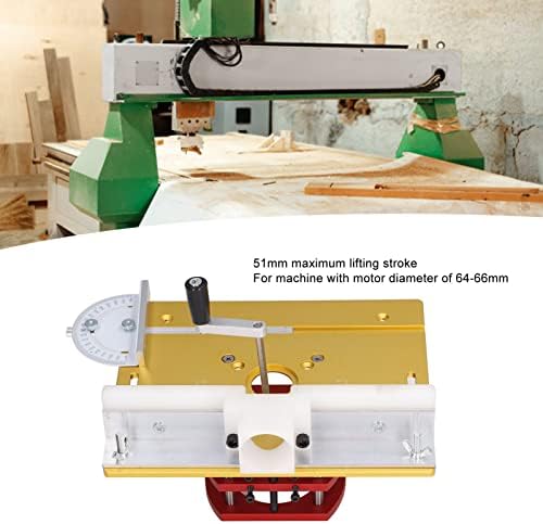 Router, Router Table System Router Plate Insert Router Table Plate Insert, Router Kit Manual Lifting Router System Kit with 2 Dust Collection Ports (Gold)
