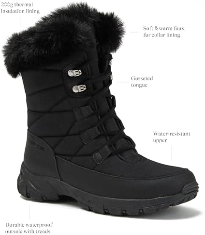 Lands' End Waterproof Insulated Womens Snow Boots, Winter Boots for Women