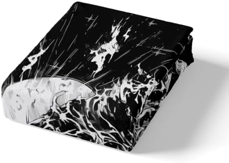 Castle Fairy Skeleton Sheet Set,Kids Black White Bed Sheets Set,Gothic Skull Bedding Set for Boys Teens Sheets Soft Room Decor Twin Size(1 Flat Sheet+1 Fitted Sheet+1 Pillowcase)