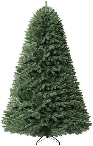 Naomi Home Prague 7.5ft Prelit Artificial Christmas Tree with Foot Pedal, 1717 Branch Tips, 550 Warm Lights and Metal Stand, 56" Wide Realistic Spruce Christmas Tree with Lights