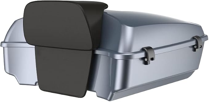 Advanblack Road Glide Tour Trunk Pack Gauntlet Grey Metallic Chopped Tour Trunk Pack Backrest Pad for '97-'25 Harley Touring Road King Street Glide Electra Glide CVO models