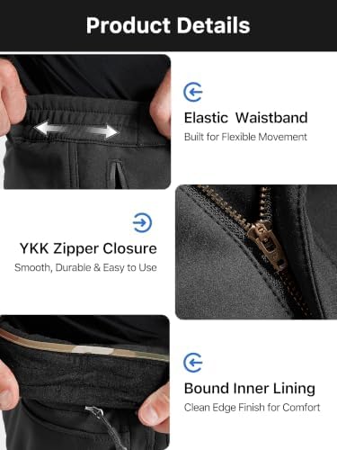FREE SOLDIER Men's Outdoor Softshell Snow Ski Pants