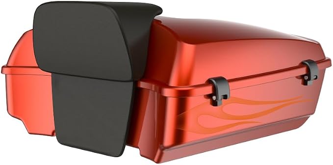 Advanblack 2025 RG Tour Trunk Pack Whiskey Firestorm Chopped Tour Trunk Pack Backrest Pad for '97-'25 Harley Touring Road King Street Glide Electra Glide CVO models